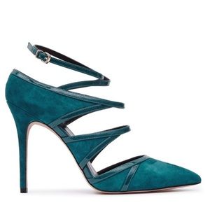 Reiss Odin Suede Heels, Deep Ocean, 37